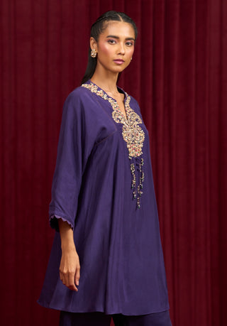 Purple Solid Prelude Kurta And Pants by Ridhi Mehra available on Indiaspopup.com