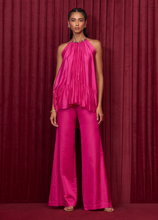 Royal fuchsia solid glide top and pants