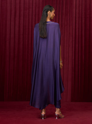 Purple Solid Octave Cape And Salwar by Ridhi Mehra available on Indiaspopup.com