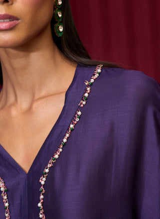 Purple Solid Octave Cape And Salwar by Ridhi Mehra available on Indiaspopup.com