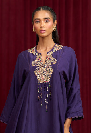 Purple Solid Prelude Kurta And Pants by Ridhi Mehra available on Indiaspopup.com