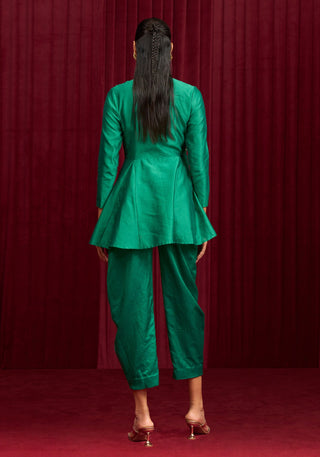 Bottle Green Solid Sonata Kurta And Pants by Ridhi Mehra available on Indiaspopup.com