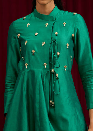 Bottle Green Solid Sonata Kurta And Pants by Ridhi Mehra available on Indiaspopup.com