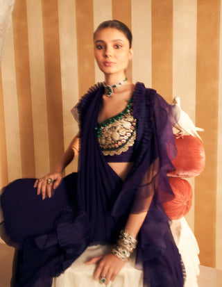 Purple naghma sari and blouse