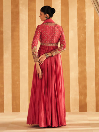 Royal Fuchsia Aalam Anarkali And Dupatta by Ridhi Mehra, available on Indiaspopup.com