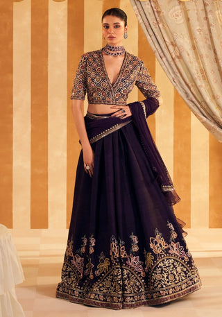 Purple qaruna lehenga set