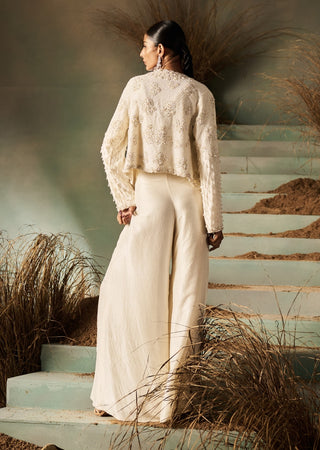 Olivia ivory embellished jacket pant set