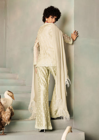 Aurelia mint green embellished jacket pant set