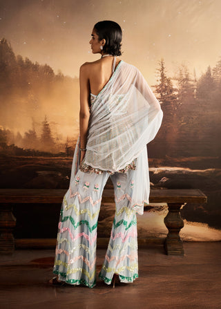 Helen ice blue embellished sharara set