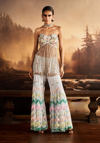 Helen ice blue embellished sharara set
