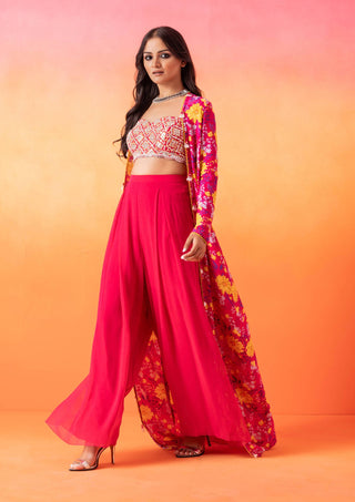 Seema Thukral-Fuscia Pink Cami Top And Jacket Set-INDIASPOPUP.COM
