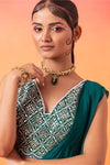 Seema Thukral-Emerald Green Pre-Stitched Sari And Blouse-INDIASPOPUP.COM