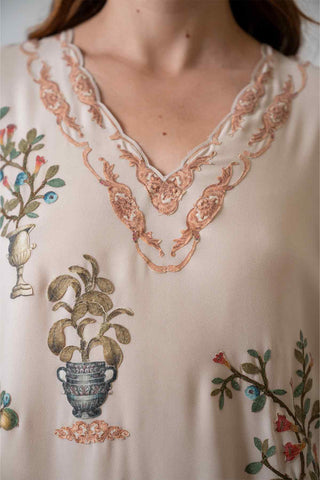Celina beige floral top