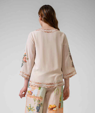 Celina beige floral top