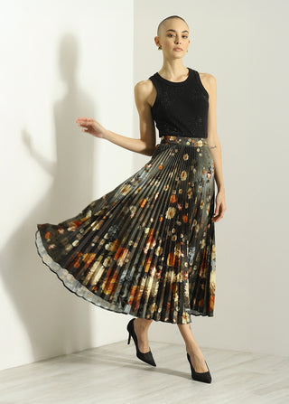 Lunara pleated skirt and black top