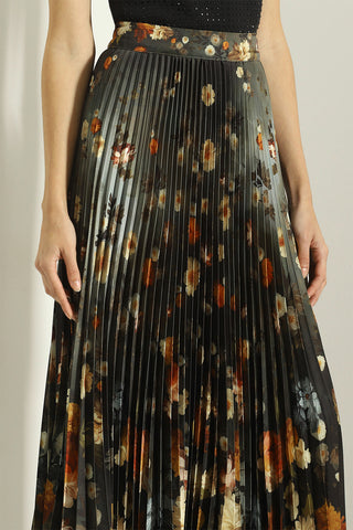 Lunara pleated skirt and black top