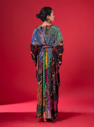 Juniper Print Embroidered Kaftan Dress by Siddhartha Bansal, available on Indiaspopup.com