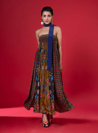 Sylvan Printed Smocked Dress by Siddhartha Bansal, available on Indiaspopup.com