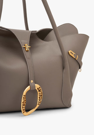 Light taupe boss tote