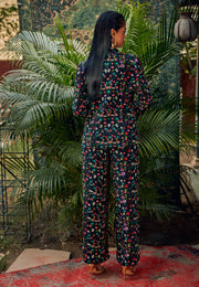 Nautanky-Printed Blazer With Bustier And Straight Pants-INDIASPOPUP.COM