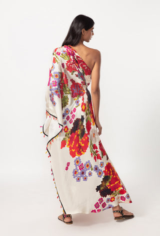 Saaksha & Kinni-Ivory Abstract Floral Kaftan-INDIASPOPUP.COM