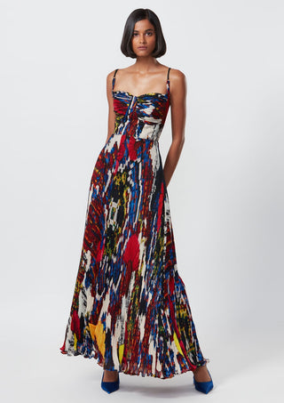 Saaksha & Kinni-Multicolor Abstract Floral Dress-INDIASPOPUP.COM