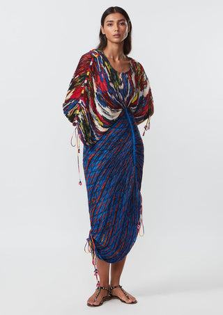 Saaksha & Kinni-Multicolor Pleated Sari Dress-INDIASPOPUP.COM