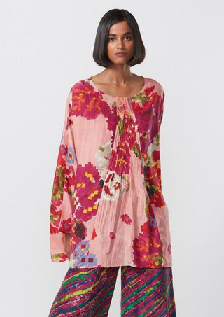 Saaksha & Kinni-Pink Floral Print Blouse-INDIASPOPUP.COM