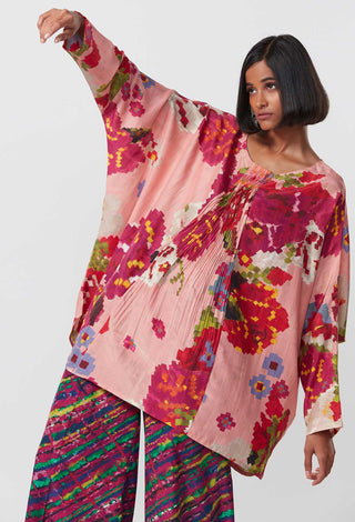 Saaksha & Kinni-Pink Floral Print Blouse And Palazzo-INDIASPOPUP.COM