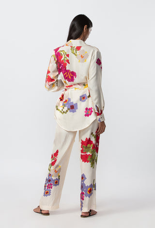 Saaksha & Kinni-Ivory Floral Printed Jacket And Pants-INDIASPOPUP.COM