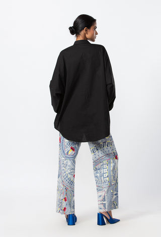 Saaksha & Kinni-Black Oversized Shirt With Jeans-INDIASPOPUP.COM