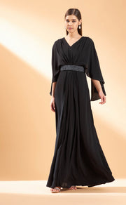 Aakaar-Black Ebony Crystal Dress-INDIASPOPUP.COM