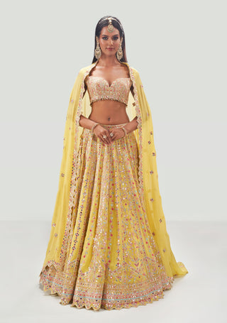 Tamanna Punjabi Kapoor-Lime Geometric Embellished Lehenga Set-INDIASPOPUP.COM