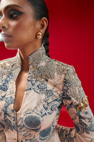 Bhumika Sharma-Champagne Blue Embroidered Jacket And Gharara-INDIASPOPUP.COM