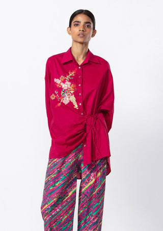 Saaksha & Kinni-Hot Pink Oversized Shirt-INDIASPOPUP.COM