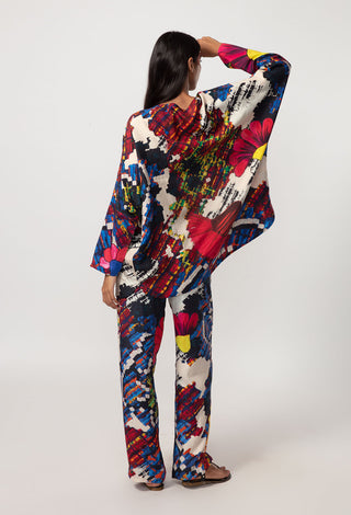 Saaksha & Kinni-Multicolor Floral Printed Blouse And Pants-INDIASPOPUP.COM