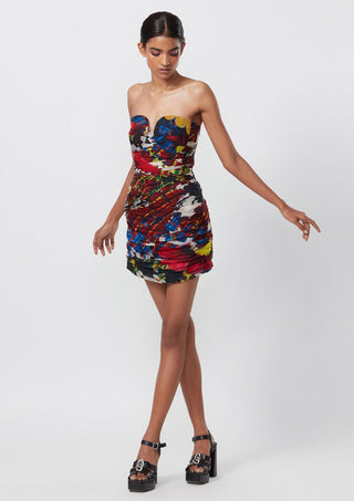 Saaksha & Kinni-Multicolor Abstract Floral Dress-INDIASPOPUP.COM