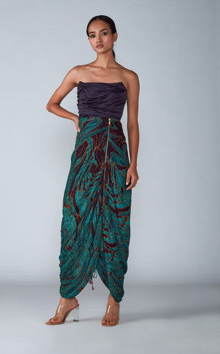 Saaksha & Kinni-Turquoise Blue Saree Dress-INDIASPOPUP.COM