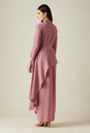 Aakaar-Pink Sofie Tunic With Draped Skirt-INDIASPOPUP.COM