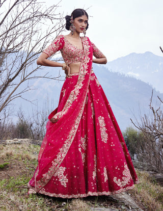 Dolly J-Prussion Raw Silk Lehenga Set-INDIASPOPUP.COM