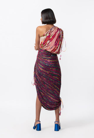 Saaksha & Kinni-Dual Floral Leheriya Sari Dress-INDIASPOPUP.COM