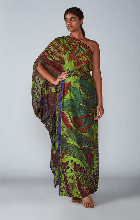 Saaksha & Kinni-Green Dress With Skirt-INDIASPOPUP.COM