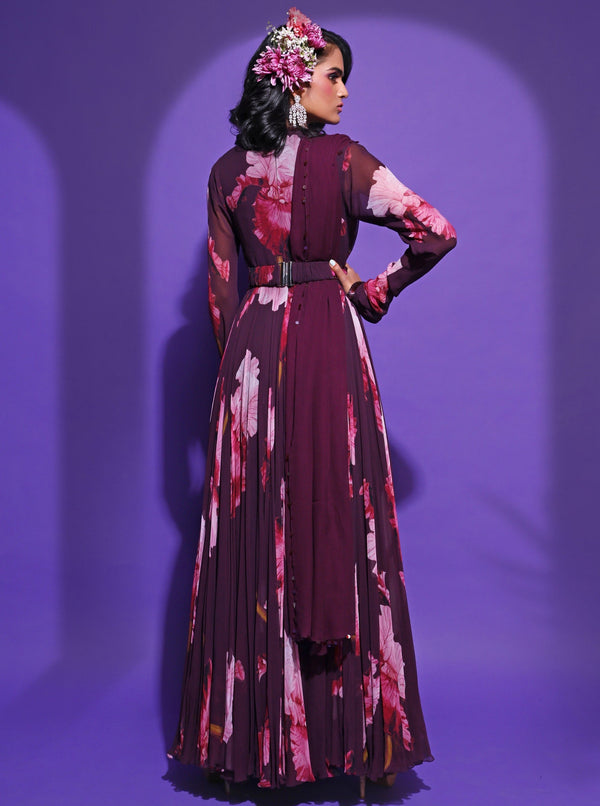 Mahima Mahajan-Purple Printed Anarkali Set-INDIASPOPUP.COM
