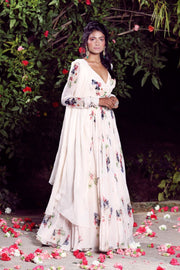 Mahima Mahajan - Ivory Angrakha Style Anarkali Set - INDIASPOPUP.COM