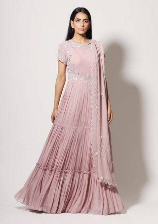 Mahima Mahajan - Lilac Tiered Anarkali Set - INDIASPOPUP.COM