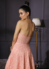 Mani Bhatia-Peach Ombre Gown Embroidered Anarkali Gown-INDIASPOPUP.COM