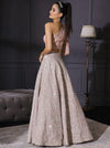 Mani Bhatia-Champagne Silver Embroidered Skirt Set-INDIASPOPUP.COM