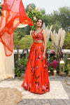 Mahima Mahajan-Orange Model Satin Lehenga Set-INDIASPOPUP.COM