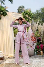 Mahima Mahajan-Lilac Satin Kurti With Pant-INDIASPOPUP.COM