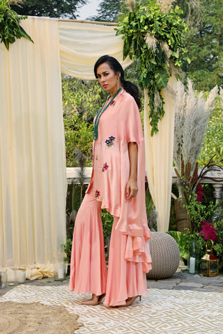 Mahima Mahajan-Blush Embroidered Garara Set-INDIASPOPUP.COM